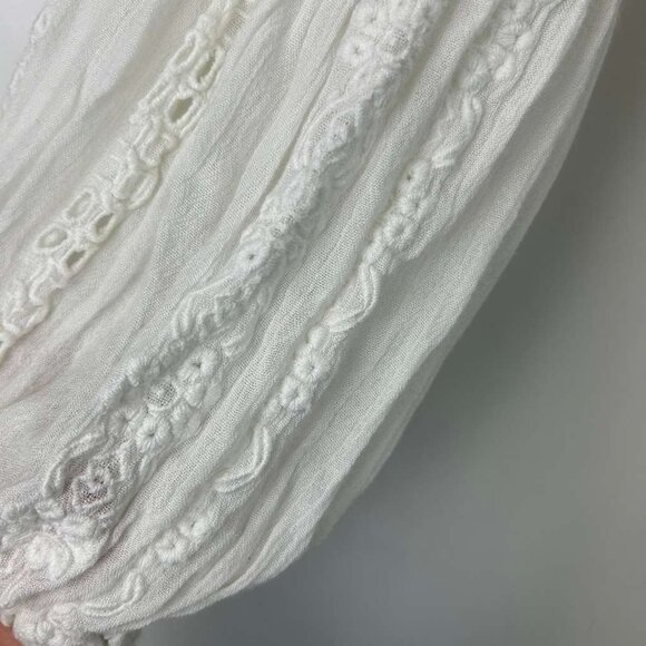 Free People Women's L Long Sleeves Embroidery White Lace Kiss Kiss Tunic Boho - Picture 14 of 16